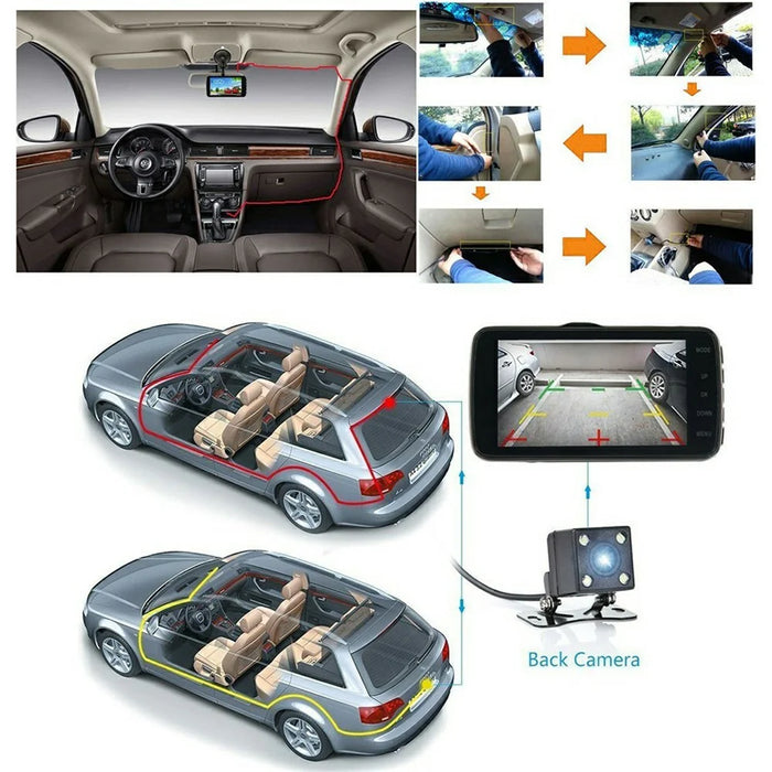 A52 5-Channel 2K WiFi Dash Cam 360 Degree Panoramic Car Driving Recorder - Black - 5