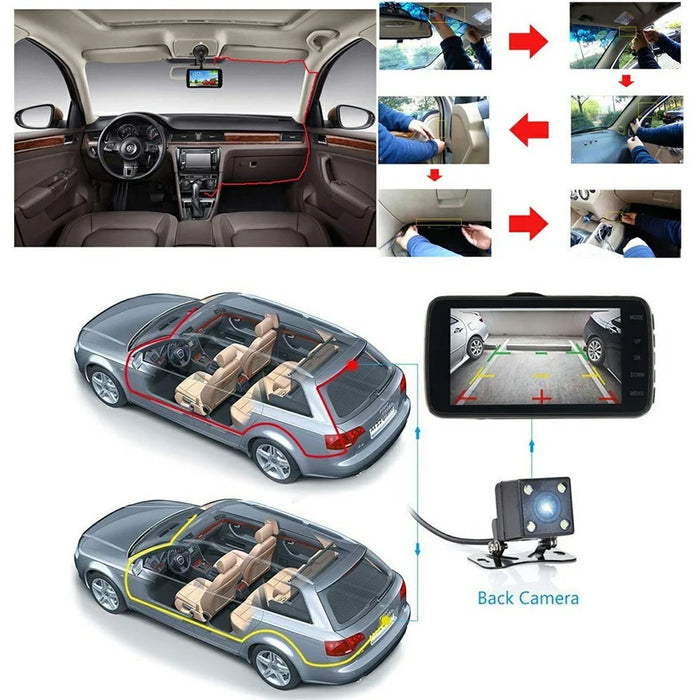 A35 4 Channel Dash Cam 1080P Full HD WiFi Car DVR with Front Left Right Rear Viewing - Black - 5