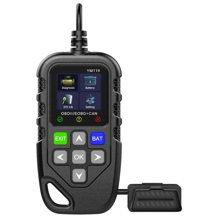 YM119 OBD2 Scanner Engine Fault Code Reader Battery Test Diagnostic Tool - Black - 2
