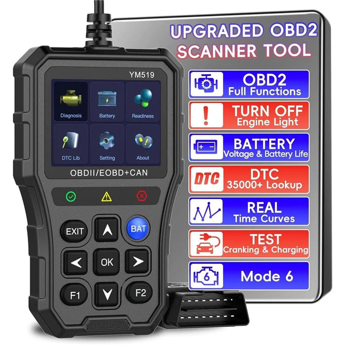 YM519 OBD2 Code Reader Car Engine Diagnostic Tool Full OBDII Scanner Support 13 Languages - 2