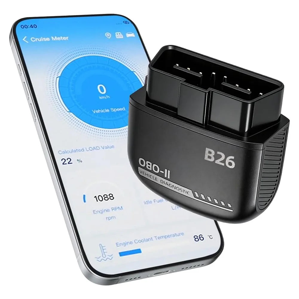 B26 Bluetooth-compatible 5.1 OBD2 Car Diagnostic Scanner ELM327 Engine Code Reader - Black - 2