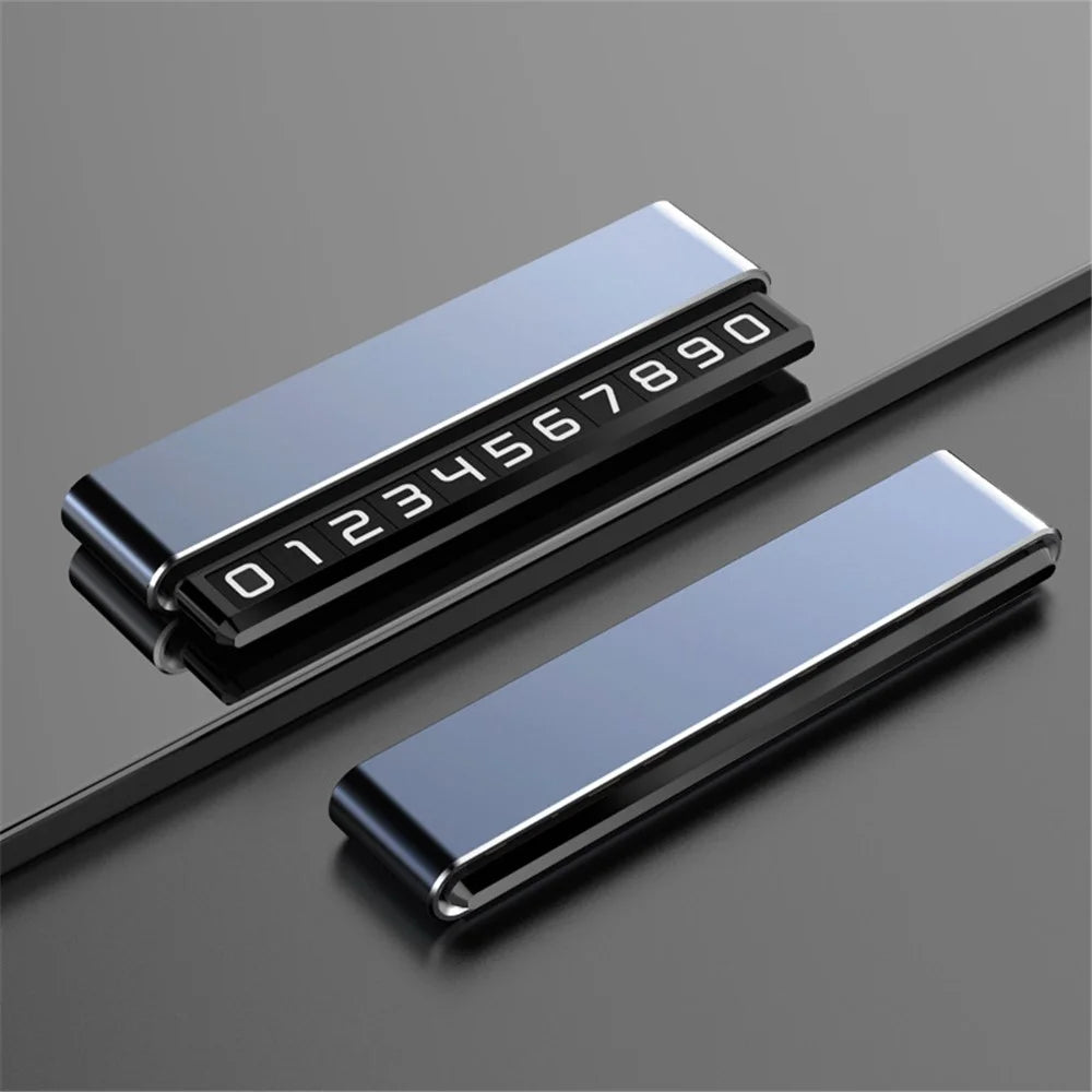 H6S Magnetic Temporary Parking Number Plate Hidden Car High Temperature Resistant Parking Sign, Double Number - Grey - 2