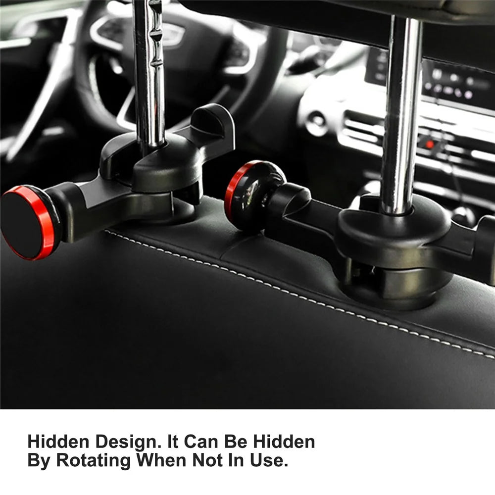 DM-034 Car Headrest Phone Holder Mount Strong Magnetic Tablet Holder Stand Bracket - Silver - 5