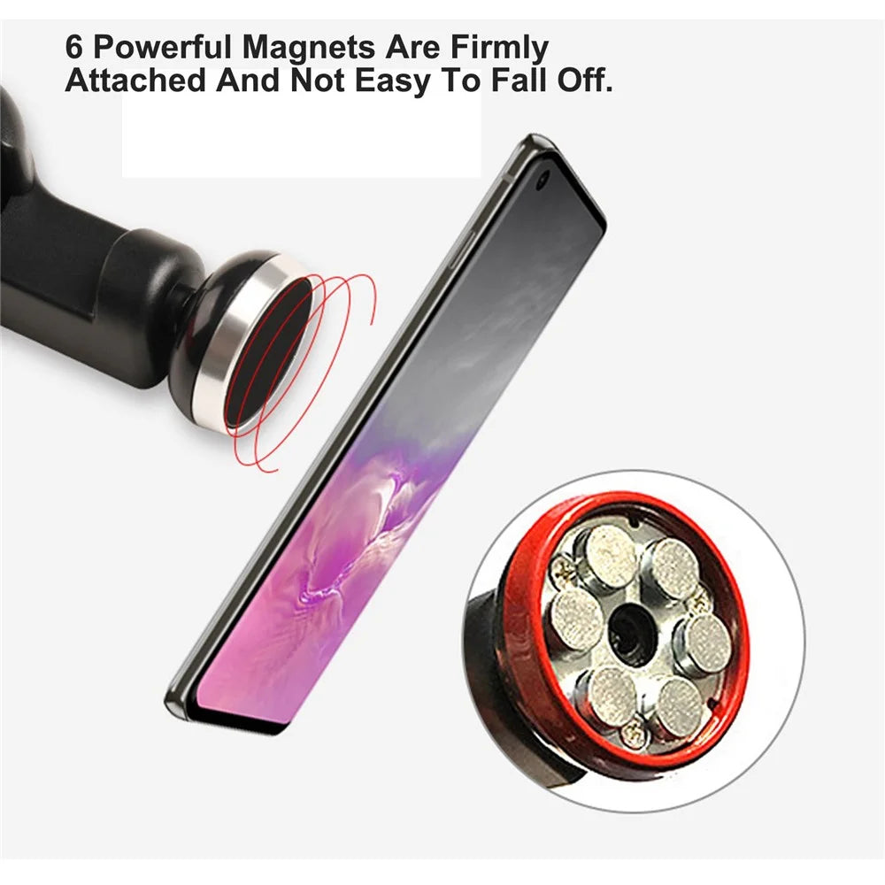DM-034 Car Headrest Phone Holder Mount Strong Magnetic Tablet Holder Stand Bracket - Silver - 6
