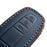 B038 Crazy Horse Cowhide Leather Sleeve 3-Button Car Key Remote Cover Protector Case for Toyota Corolla RAV4 Camry - Blue - 6