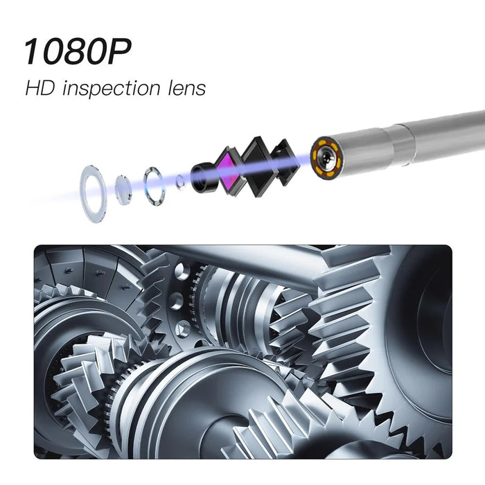 P10 5m Hard Wire 3.9mm Lens 2.8" IPS Screen Piping Inspection Camera 1080P HD Endoscope Handheld Borescope - 2