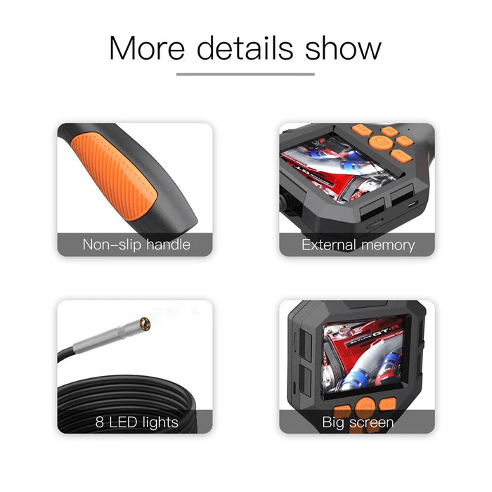 P10 5m Hard Wire 3.9mm Lens 2.8" IPS Screen Piping Inspection Camera 1080P HD Endoscope Handheld Borescope - 6