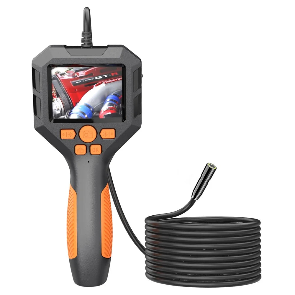 P10 10m Hard Wire 8mm Lens Handheld Endoscope IP68 Waterproof 1080P HD Borescope 2.8" IPS Screen Piping Inspection Camera - 1