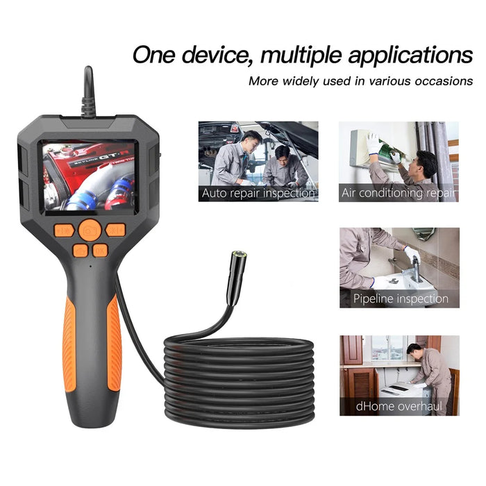 P10 10m Hard Wire 8mm Lens Handheld Endoscope IP68 Waterproof 1080P HD Borescope 2.8" IPS Screen Piping Inspection Camera - 5