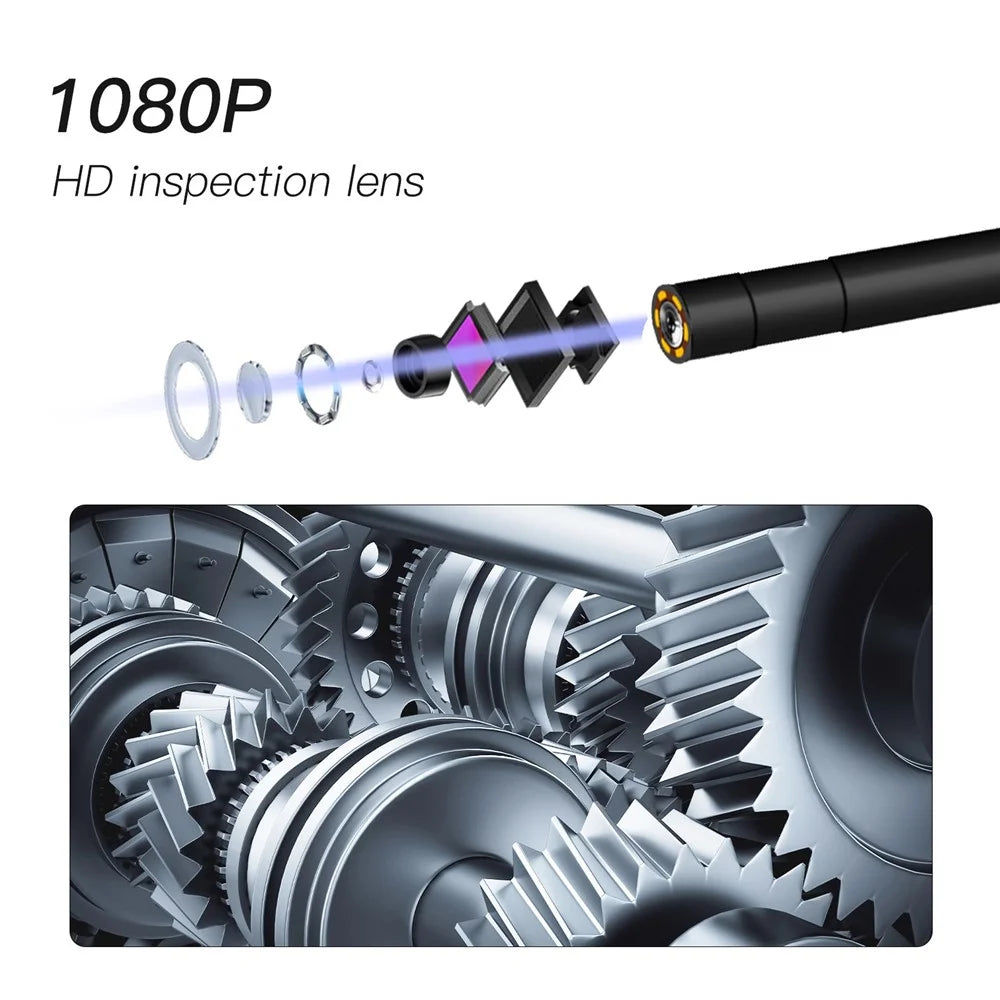 P10 2m Hard Wire 5.5mm Lens 2.8" IPS Screen Inspection Camera 1080P HD Handheld Endoscope - 2