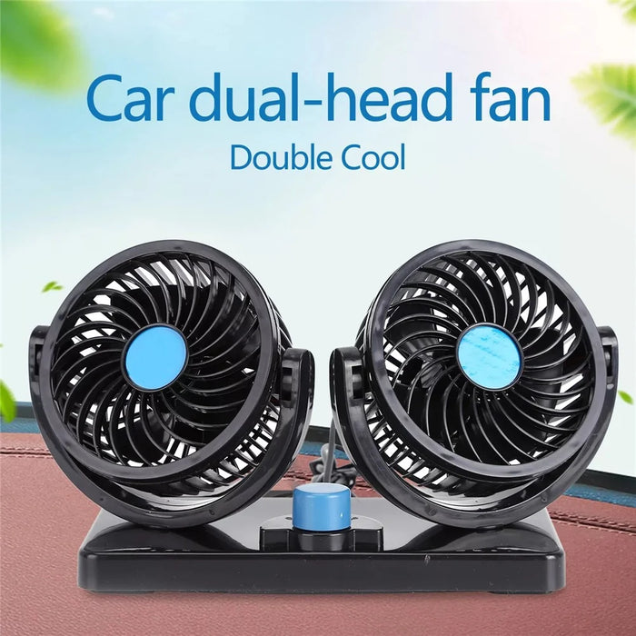 Car Dashboard Cooling Fan USB Electric Dual-Head Cooling Air Circulator Strong Wind 360-Degree Rotatable Cooler - 4