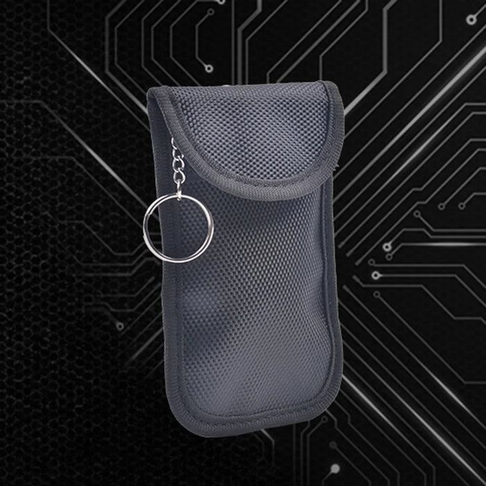 Double Layer RFID Blocking ID Credit Card Storage Pouch Car Key Signal Shielding Bag with Dual Buckle - 5