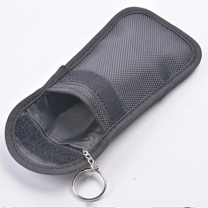 Double Layer RFID Blocking ID Credit Card Storage Pouch Car Key Signal Shielding Bag with Dual Buckle - 6