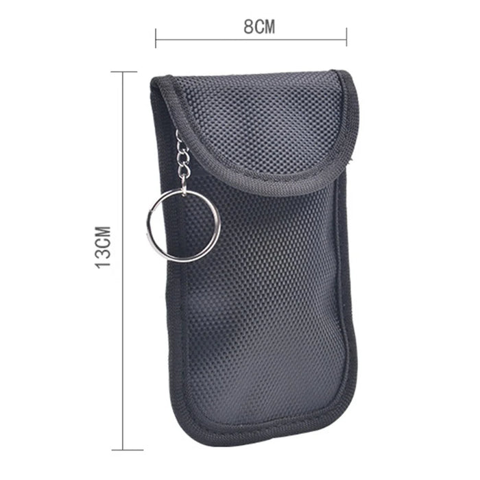 Double Layer RFID Blocking ID Credit Card Storage Pouch Car Key Signal Shielding Bag with Dual Buckle - 7