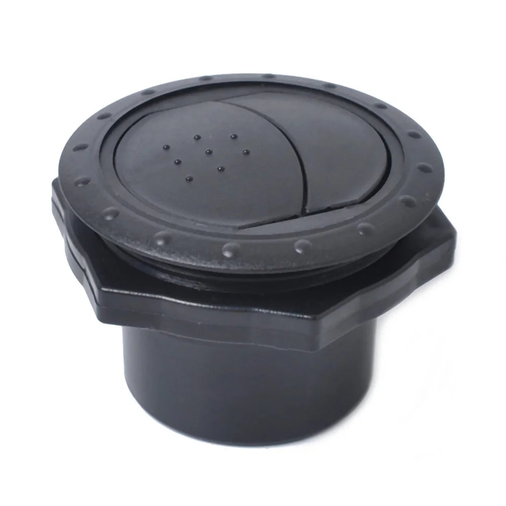 A0674-02 Car Air Conditioning Vent Round Air Vent Cover for RV Bus Yacht Automobile Air Outlet Dashboard (Opening: 60mm) - Black - 1