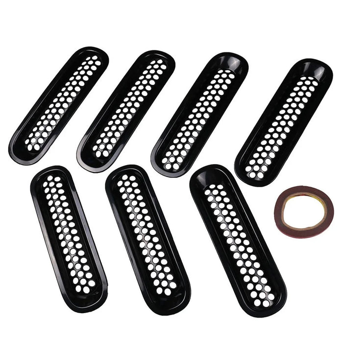 7Pcs For Jeep Wrangler JK 2007-2017 Car Front Grille Grill Mesh Inserts Guards Net - 2