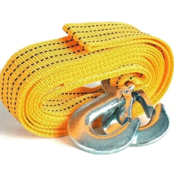 4m 3 Tons Nylon Car Traction Tow Cable for Truck Trailer Winch Towing Pull Rope Strap with Hooks - 2