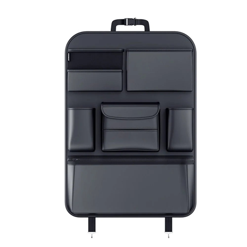 Multifunction Car Back Seat Organizer Bag Automotive Seat Back Organizer for Bottle, Snack, Napkin, Book, Size: L - Black - 1