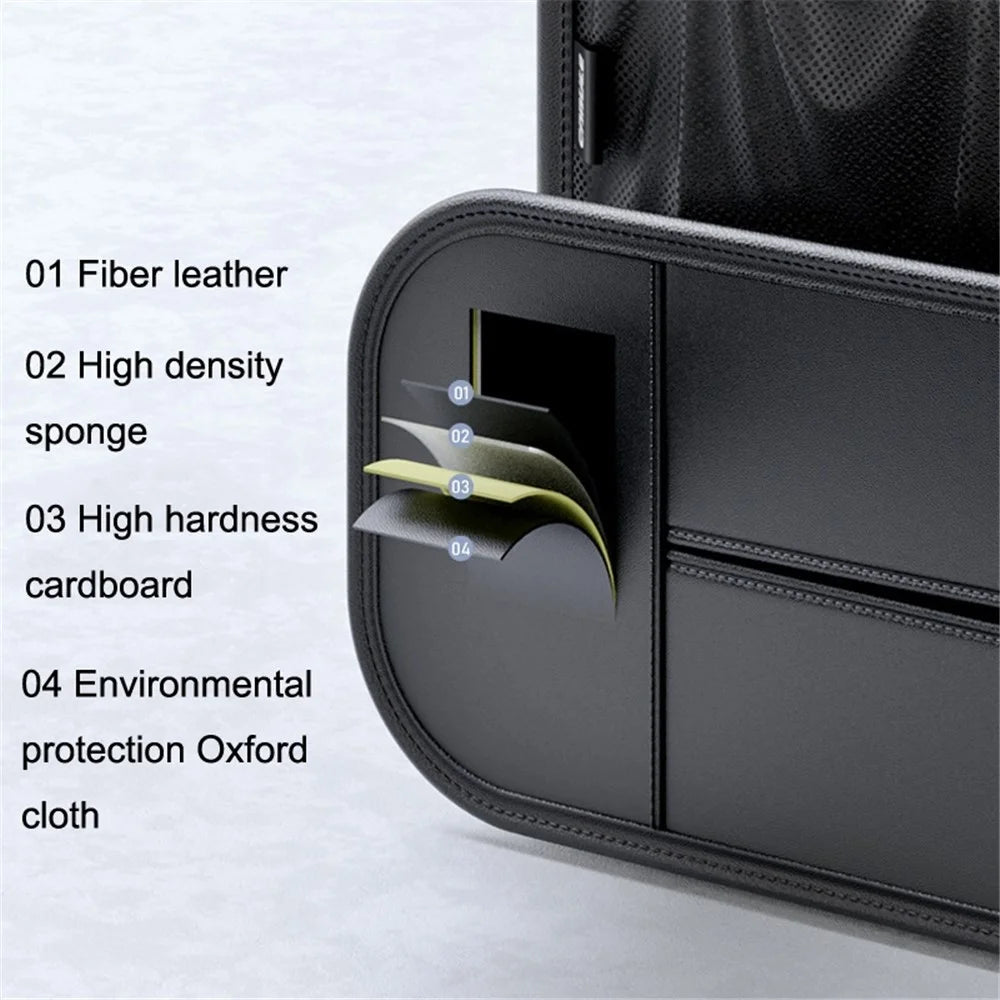 Backseat Car Organizer PU Leather Car Seat Back Storage Holder for Smartphone, Bottle, Cup Universal Car Accessories - 5
