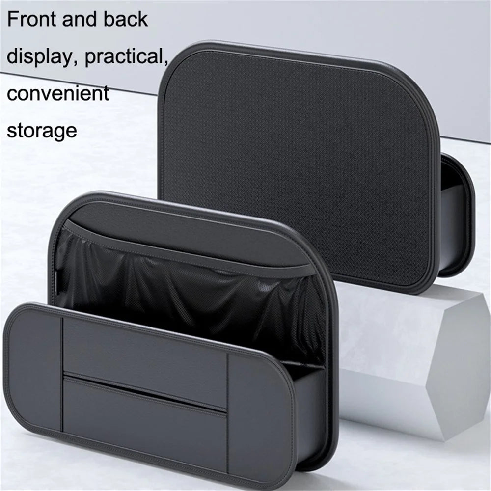 Backseat Car Organizer PU Leather Car Seat Back Storage Holder for Smartphone, Bottle, Cup Universal Car Accessories - 6