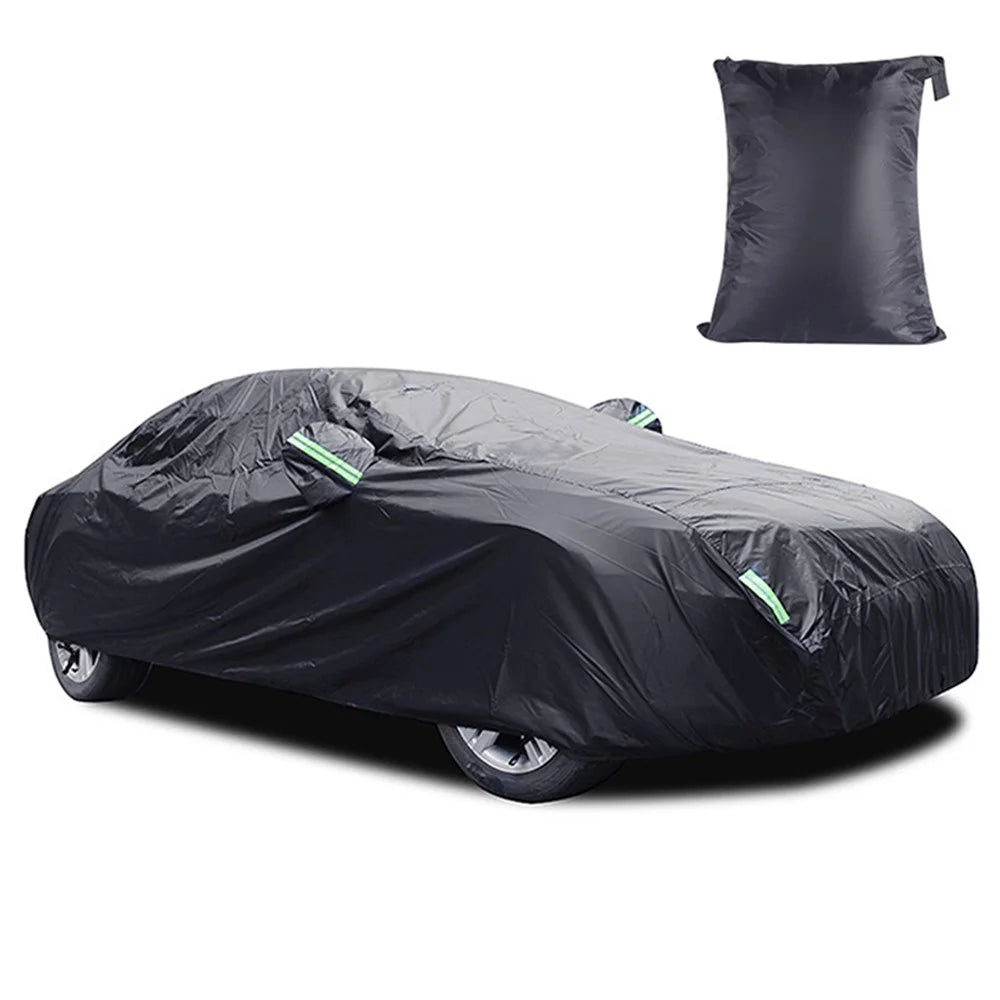 1026 190T Silver Coated Cloth Car Cover Reflective UV Protection Waterproof Car Hood - S - 1