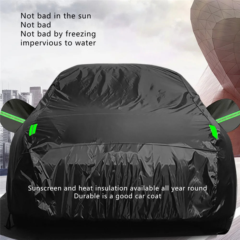 1026 190T Silver Coated Cloth Car Cover Reflective UV Protection Waterproof Car Hood - S - 5