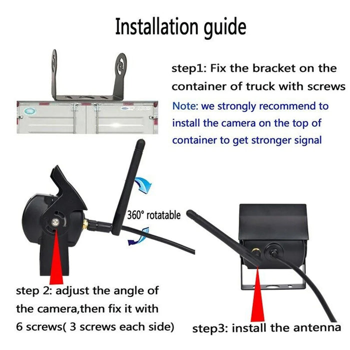WCA102 WiFi Wireless Camera for 12-36V Car, Bus HD 1080P Infrared Night Vision Rear View Camera - 3