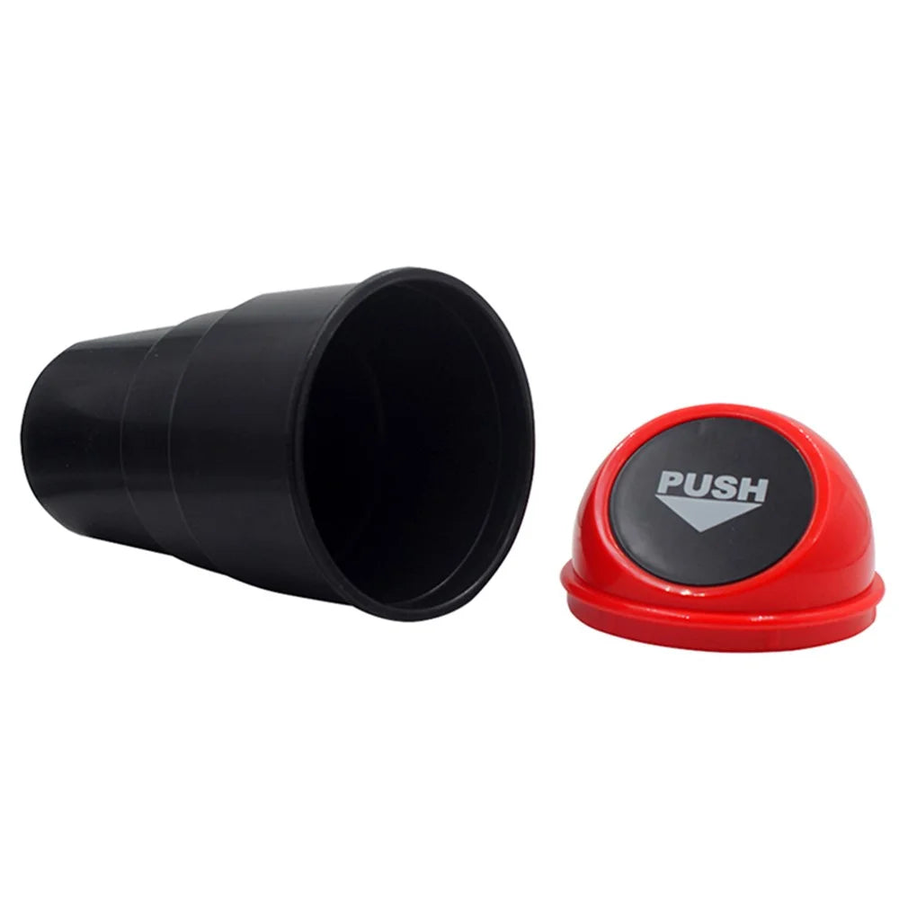 Car Trash Can Ash Bin Hand Push Mini Garbage Can Vehicle Interior Accessories - Red - 7