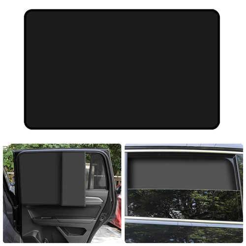 Magnetic Car Rear Side Window Sun Shade UV Protection Square Polyester Side Window Curtain Shield, 79x48cm - 1