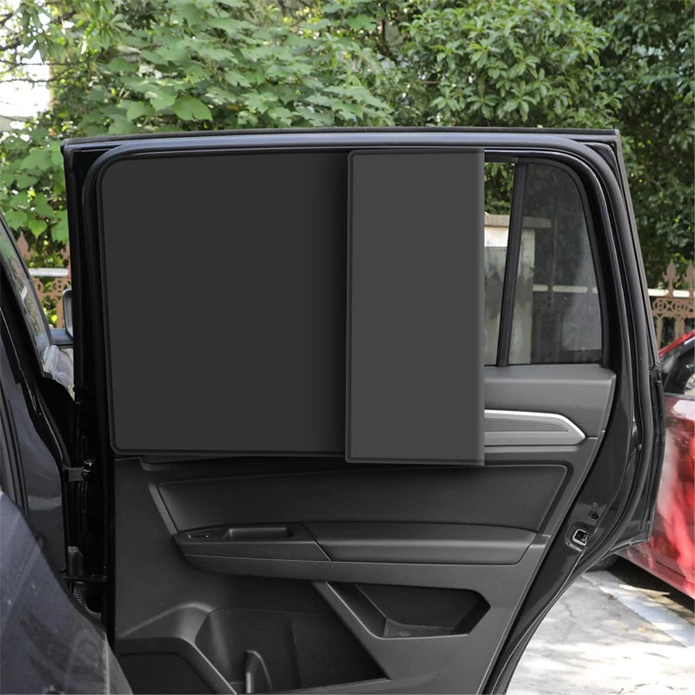 Magnetic Car Rear Side Window Sun Shade UV Protection Square Polyester Side Window Curtain Shield, 79x48cm - 3
