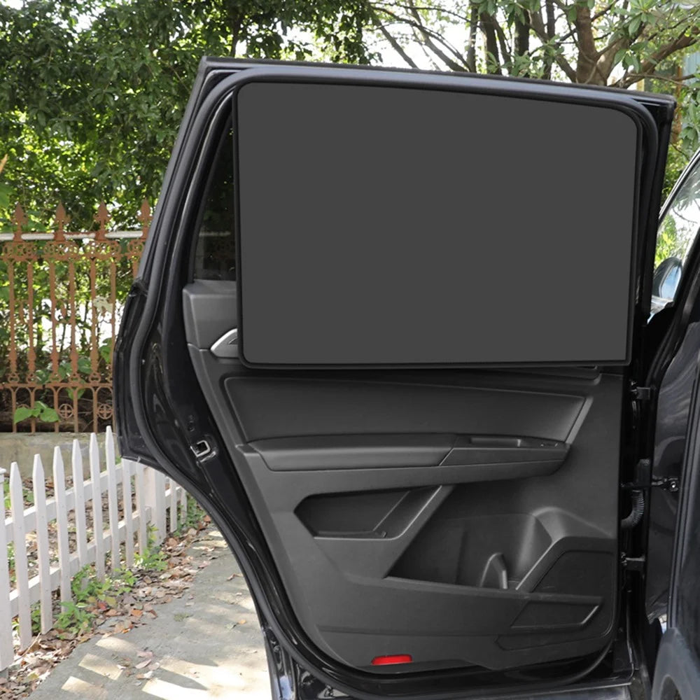 Magnetic Car Rear Side Window Sun Shade UV Protection Square Polyester Side Window Curtain Shield, 79x48cm - 5