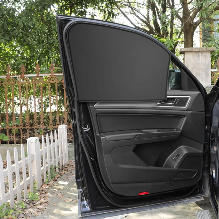 Car Front Side Window Sun Shade UV Protection Polyester Magnetic Car Sunshade Curtain (Driver Side, 62x48x33cm) - 4
