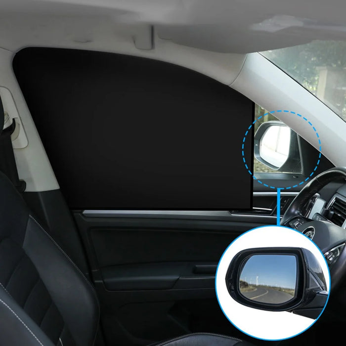 Car Front Side Window Sun Shade UV Protection Polyester Magnetic Car Sunshade Curtain (Driver Side, 62x48x33cm) - 5