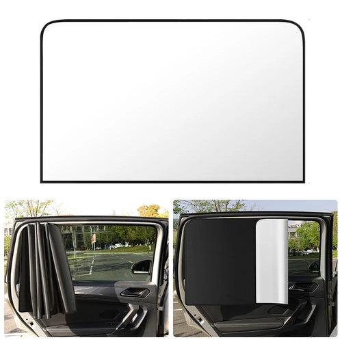 Magnetic Car Sunshade Titanium Silver Cloth Rear Side Window Sun Shade UV Protection Window Curtain, 80x50cm - 1