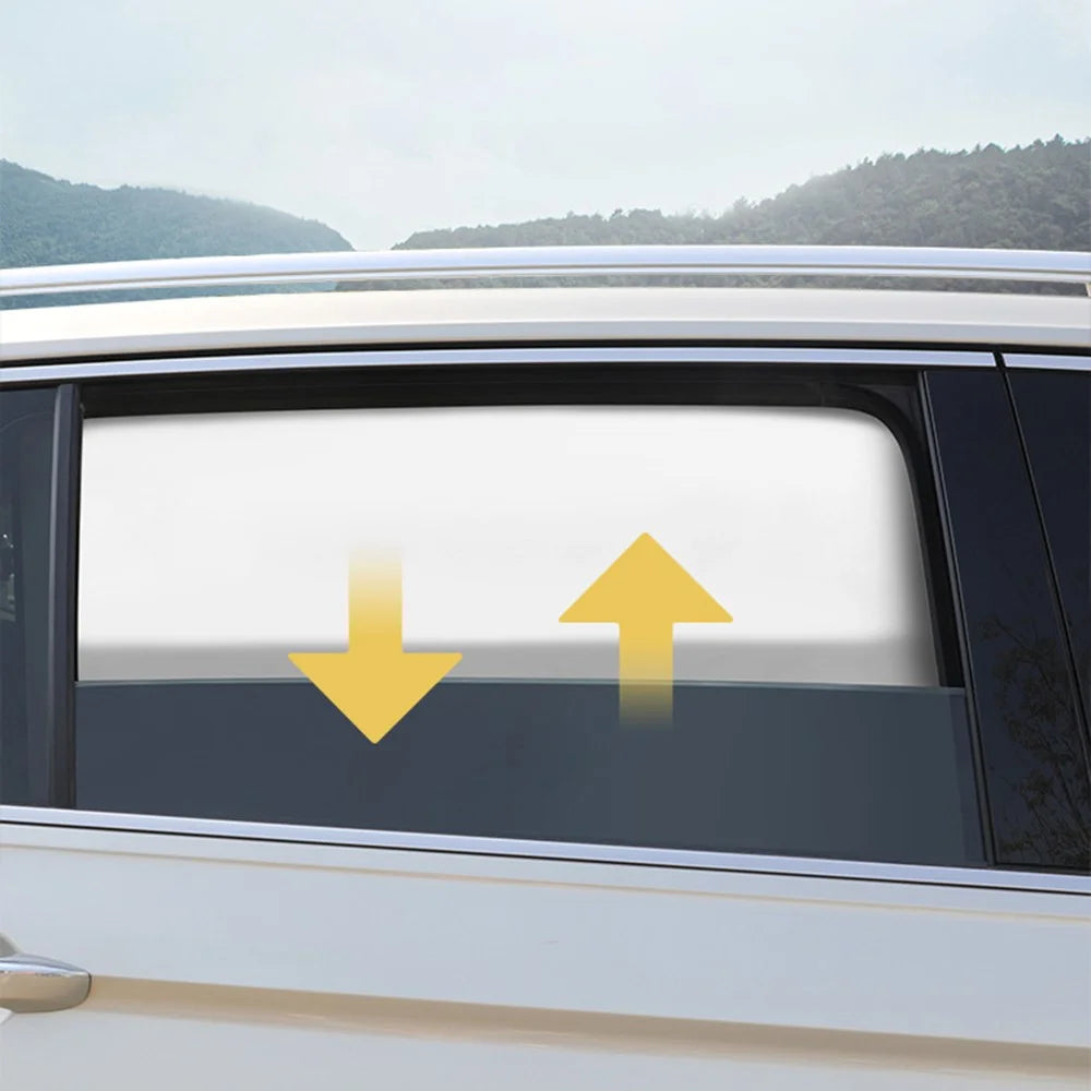 Magnetic Car Sunshade Titanium Silver Cloth Rear Side Window Sun Shade UV Protection Window Curtain, 80x50cm - 5