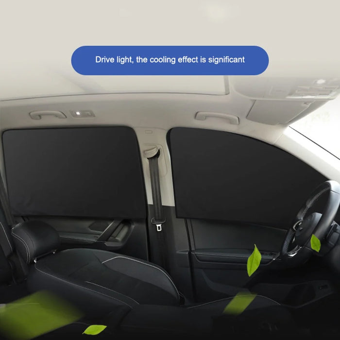 Titanium Silver Cloth Magnetic Car Sunshade UV Protection Front Side Window Sun Shade (Driver Side, 80x50x20cm) - 4