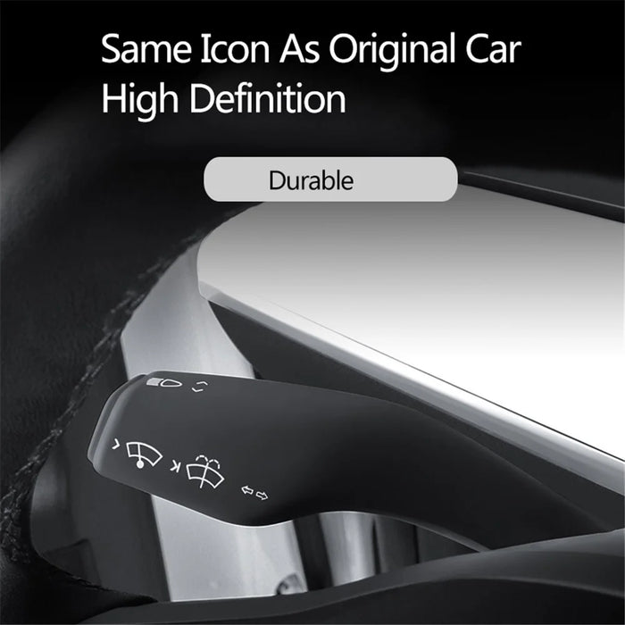 TSL62 2PCS For Tesla Model 3 / Y Silicone Car Shift Knob Cover Automobile Shift Protector Sleeve (English Version) - Black - 3