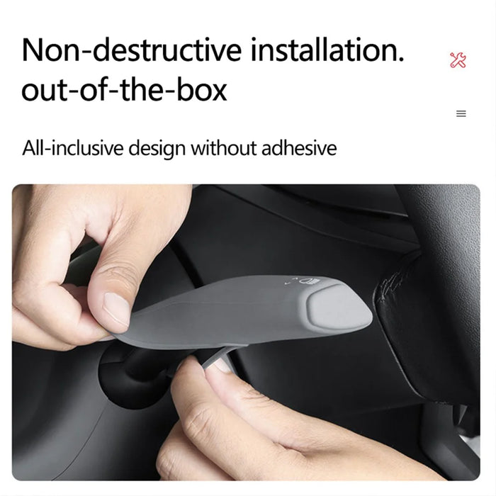 TSL62 2PCS For Tesla Model 3 / Y Silicone Car Shift Knob Cover Automobile Shift Protector Sleeve (English Version) - Black - 4
