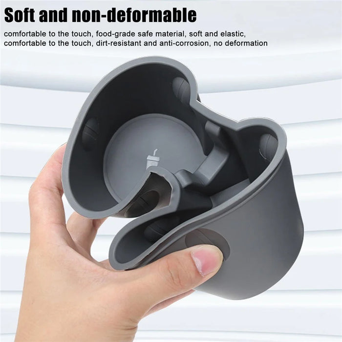 M30826 For Tesla Model 3 / Y Car TPE Center Console Organizer Drinks Cup Holder Tray Armrest Organizer - Grey - 2