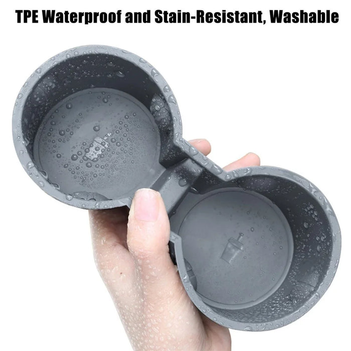 M30826 For Tesla Model 3 / Y Car TPE Center Console Organizer Drinks Cup Holder Tray Armrest Organizer - Grey - 5