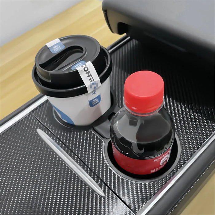 M30107 For Tesla Model 3 / Y TPE+ABS Ashtray Design Car Center Console Organizer Drinks Cup Holder Tray - 4