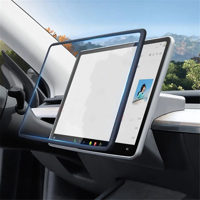 For Tesla Model Y / 3 Screen Silicone Case Car Display Screen Frame Protective Cover - Black - 2
