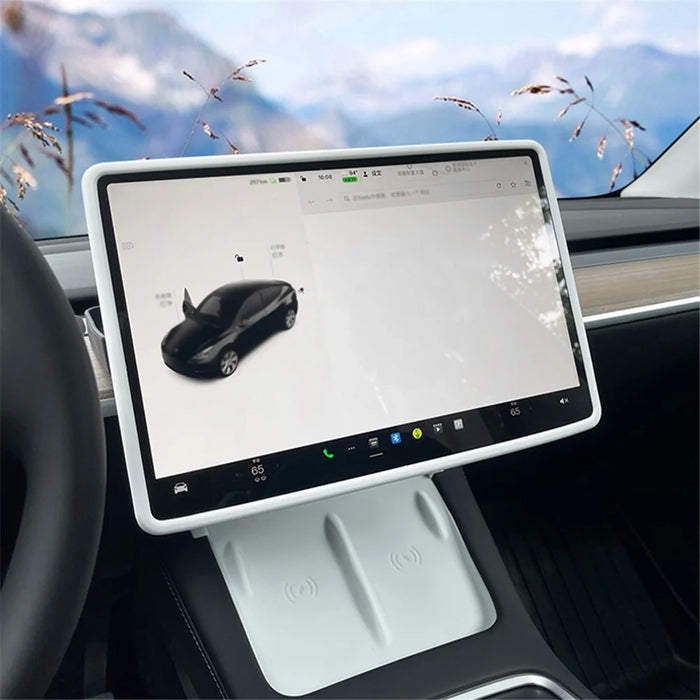 For Tesla Model Y / 3 Screen Silicone Case Car Display Screen Frame Protective Cover - Black - 5