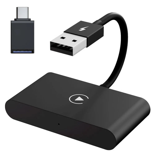 THT-020-2 iP Wireless CarPlay Converter Dongle for Wired CarPlay Car Adapter Support Online Update, Plug & Play - Black - 1