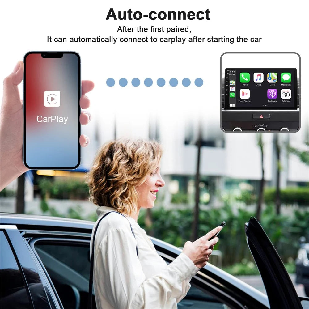 THT-020-2 iP Wireless CarPlay Converter Dongle for Wired CarPlay Car Adapter Support Online Update, Plug & Play - Black - 6