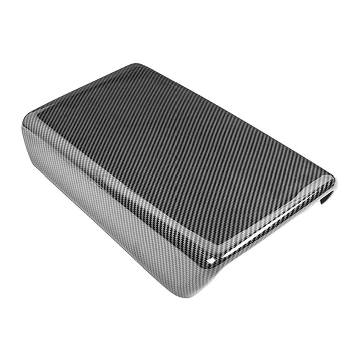 M30246 ABS Car Armrest Box Cover for Tesla Model 3 17-22 / Model Y 21-22 Central Control Armrest Interior Decor - Carbon Fiber - 1