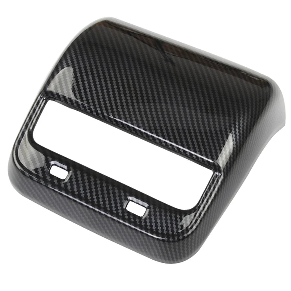 M30035 For Tesla Model 3 / Model Y Plastic Car Rear Air Vent Outlet Frame Interior Part - Carbon Fiber - 1