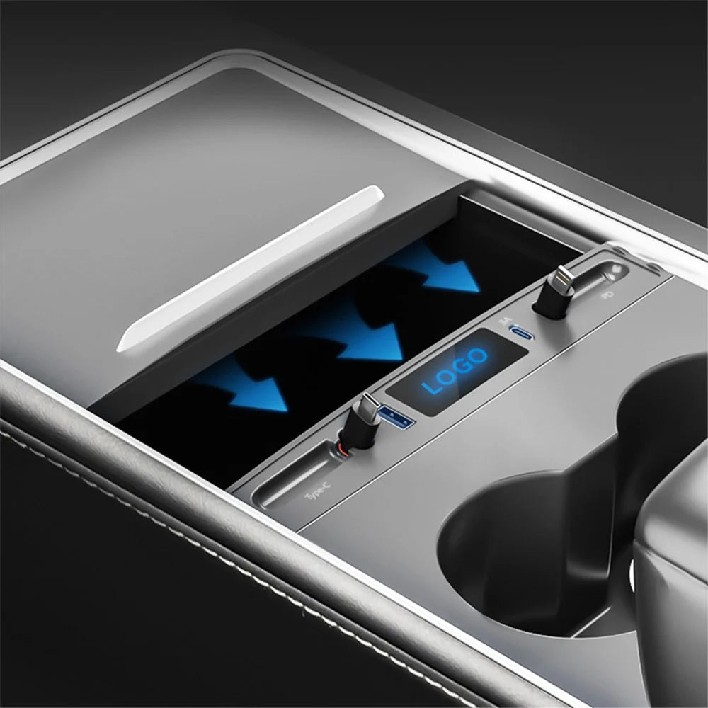 Docking Station USB Hub for Tesla Model 3 / Y (Above 2021) , Extension Cable Charger Multi-Port Hub Adapter - 4