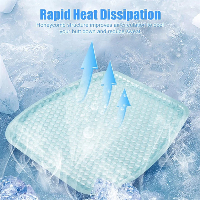 Car Cooling Seat Pad Pressure Relief Breathable Gel Seat Cushion for Home Office Chair - Blue - 5