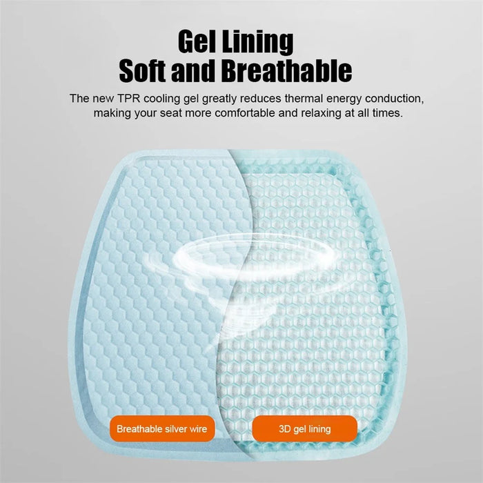 Car Cooling Seat Pad Pressure Relief Breathable Gel Seat Cushion for Home Office Chair - Blue - 6